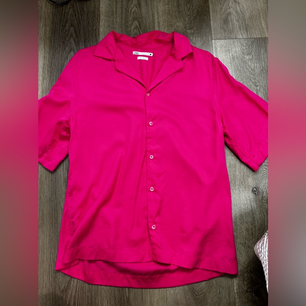 Pink Zara collared shirt